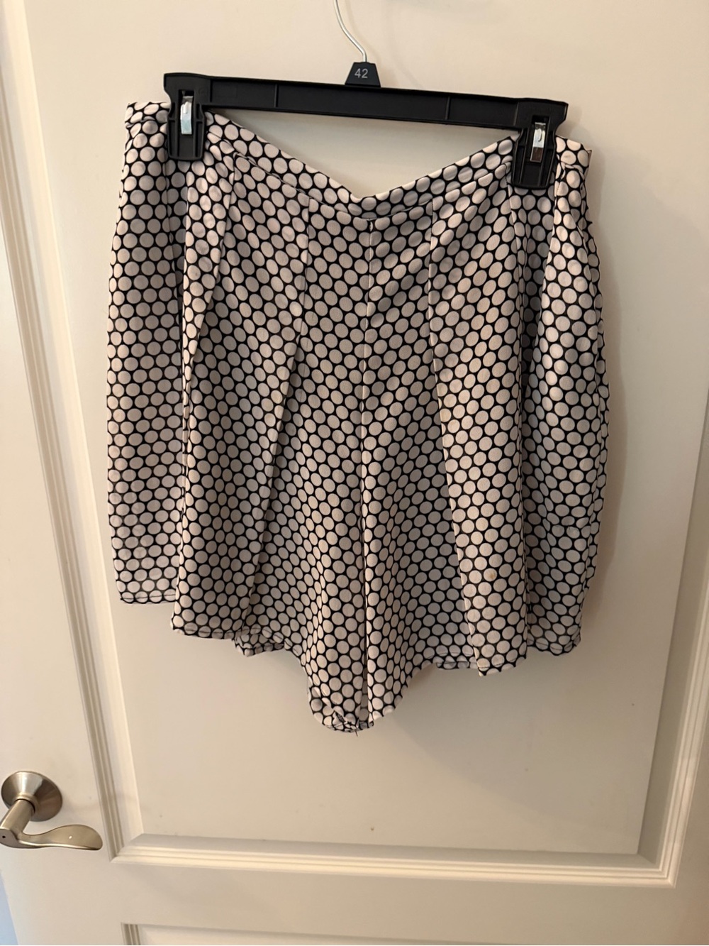 Polka Dot A-Line Skirt in Ivory and Black